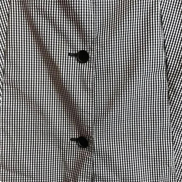 Women's Black White Gingham Rain Jacket Coat Size M - Picture 6 of 12